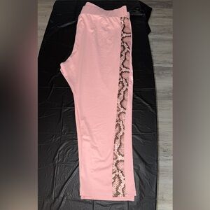 PTL plus size pink suede leggings